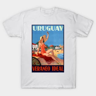 Vintage Travel Poster Uruguay Veraneo Ideal T-Shirt
